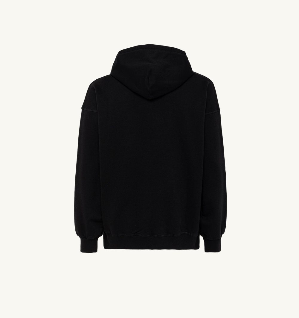 Autry Hooded Sweatshirt Cotton Black | 1523-SEZYO