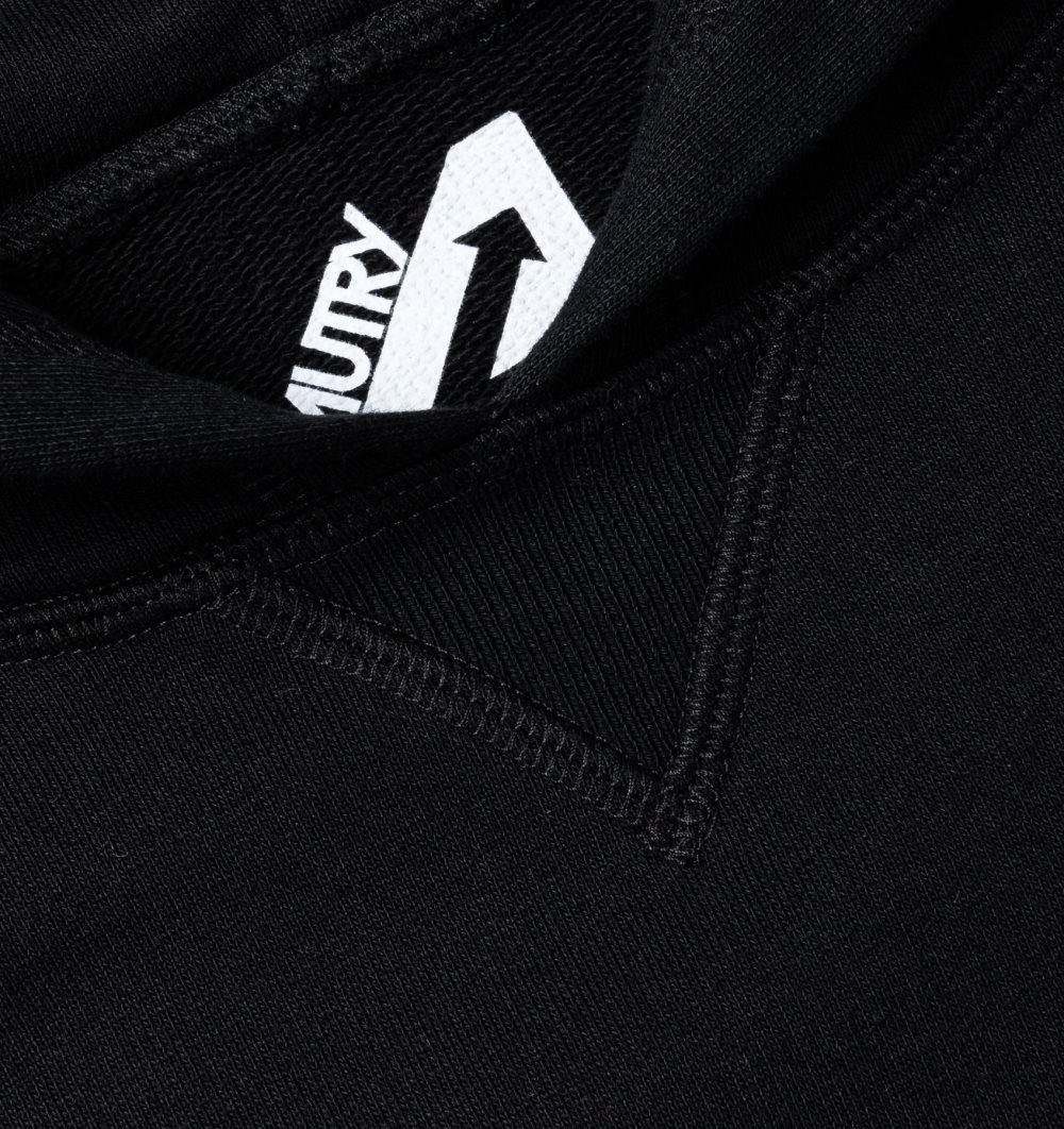 Autry Hooded Sweatshirt Cotton Black | 1523-SEZYO