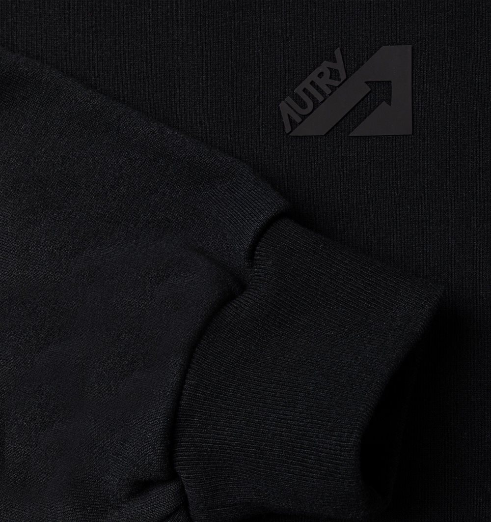 Autry Hooded Sweatshirt Cotton Black | 1523-SEZYO