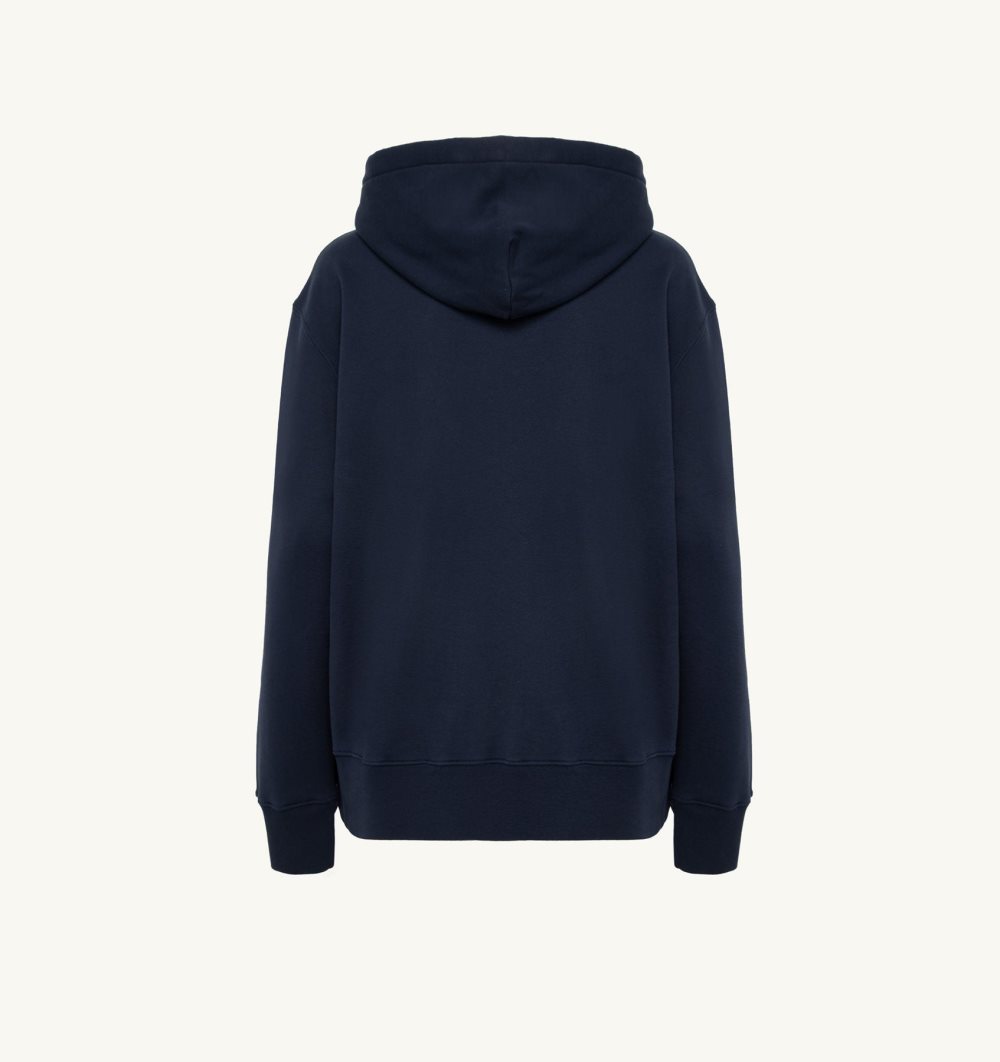 Autry Hooded Sweatshirt Cotton Jersey Blue | 8302-TERUB