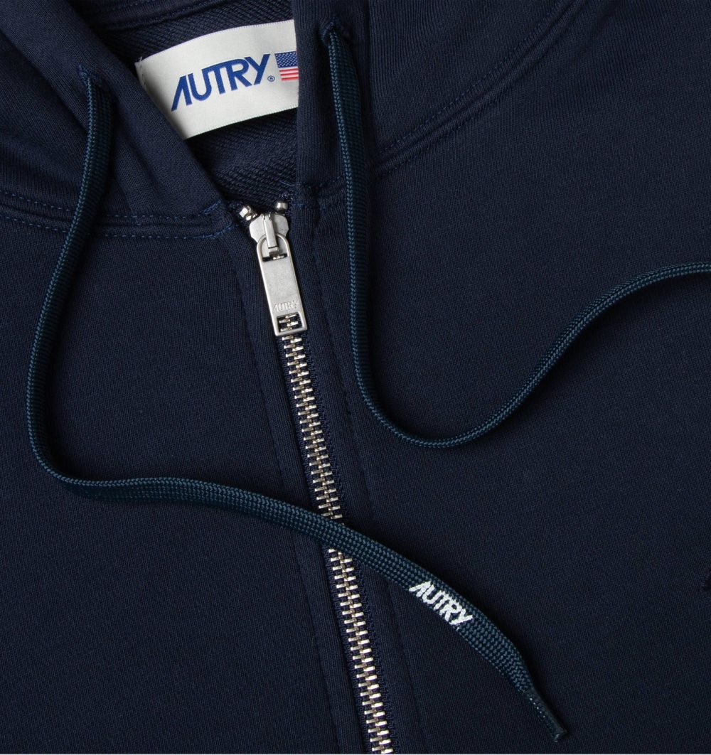 Autry Hooded Sweatshirt Cotton Jersey Blue | 8302-TERUB