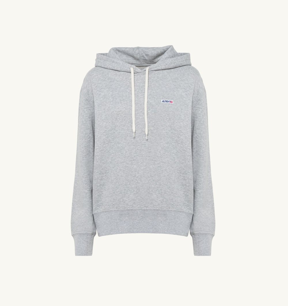 Autry Hooded Sweatshirt Cotton Jersey Grey | 3529-RBQVE