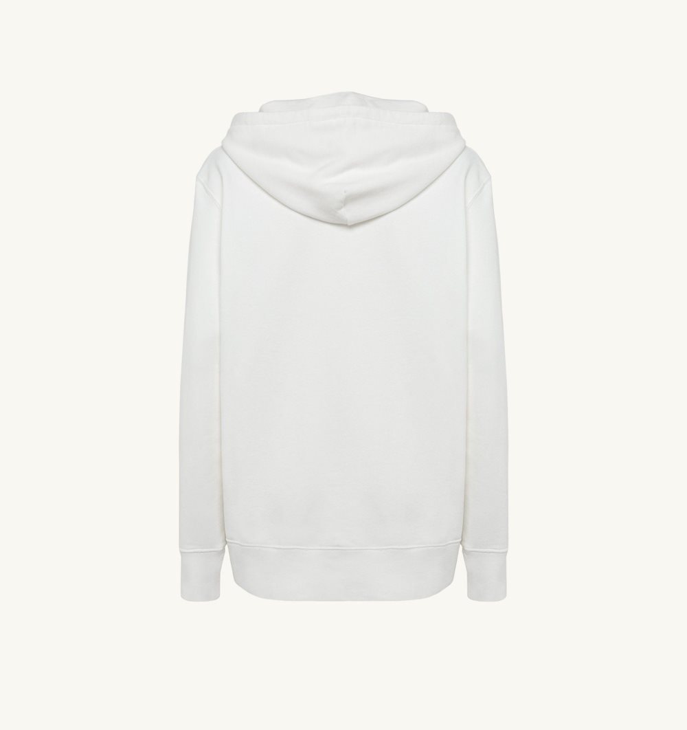 Autry Hooded Sweatshirt Cotton Jersey White | 8465-SQHXV