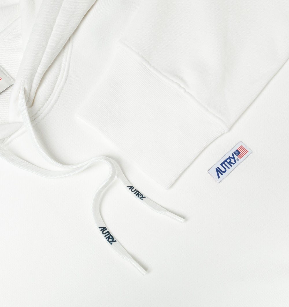 Autry Hooded Sweatshirt Cotton Jersey White | 8465-SQHXV