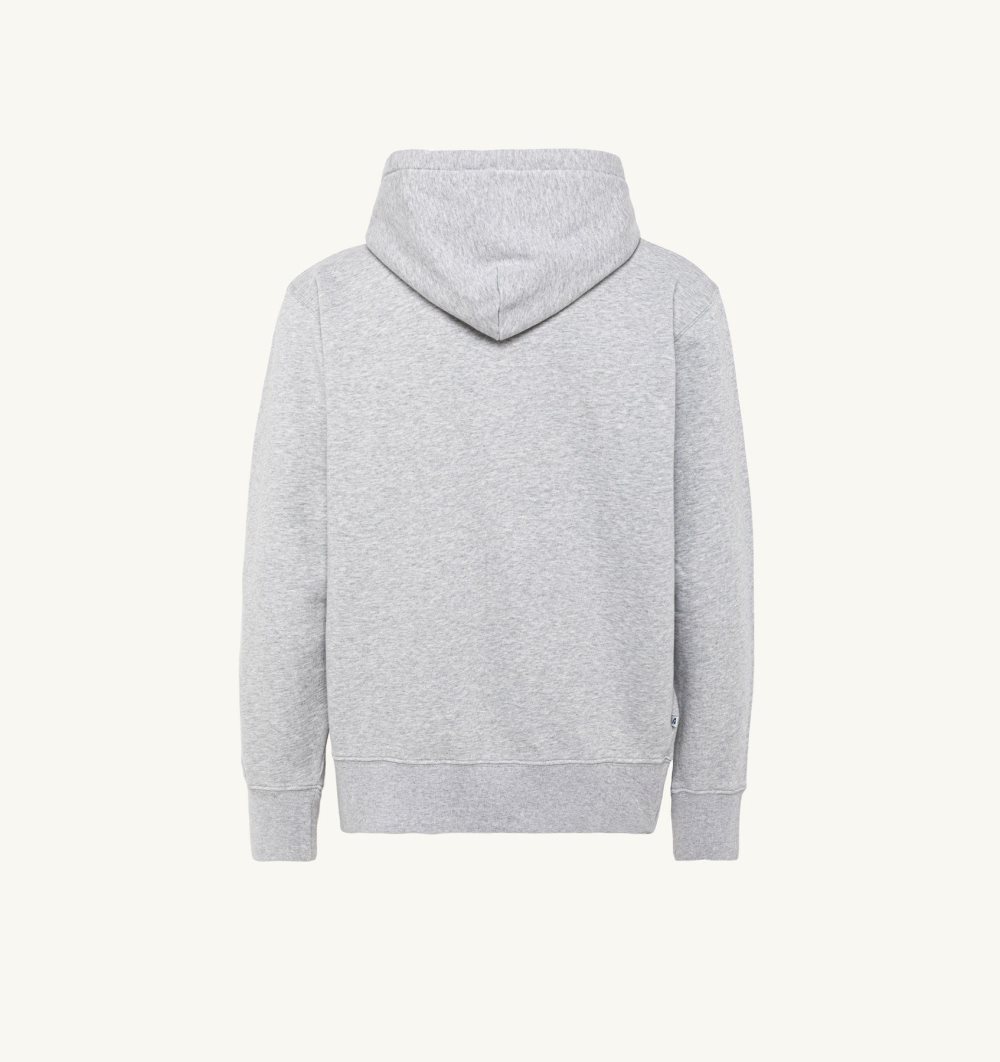 Autry Hooded Sweatshirt Melange Cotton Grey | 7965-LDHRZ