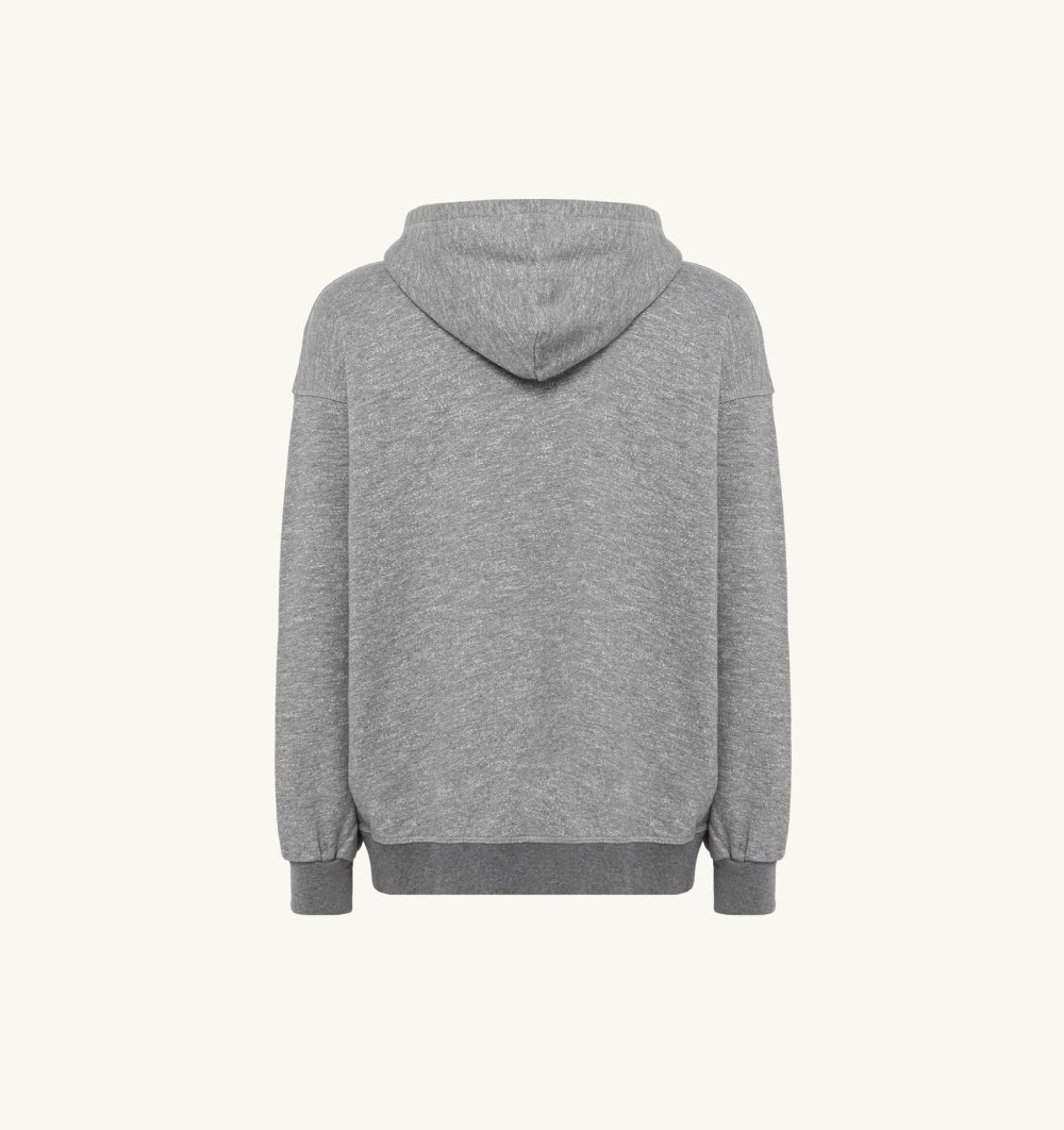 Autry Hooded Sweatshirt Melange Cotton Grey | 5018-TLQNS