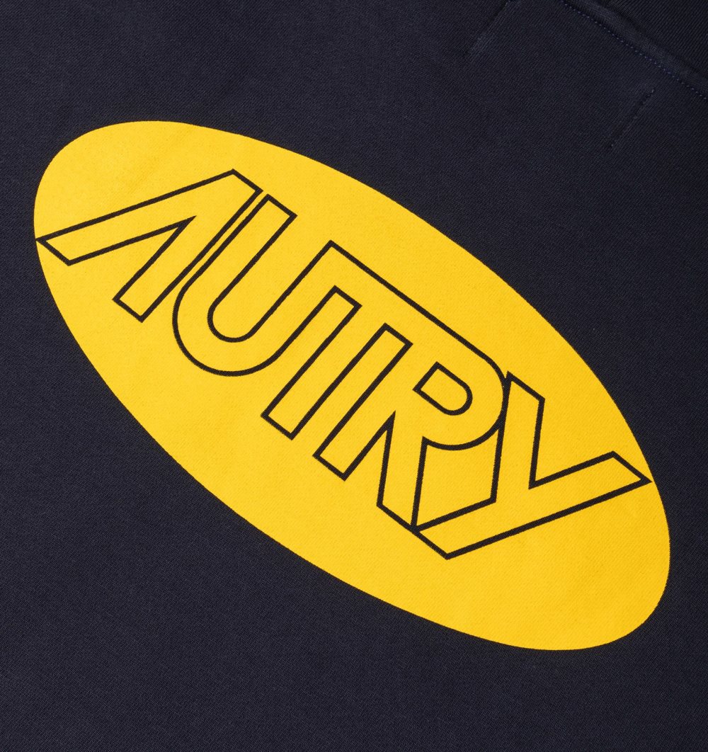 Autry Hoodie Jersey Printed Logo Blue | 8741-FDNZV