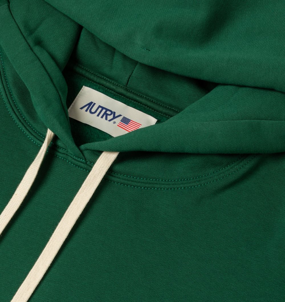 Autry Hoodie Jersey Printed Logo Green | 7386-HFYNU