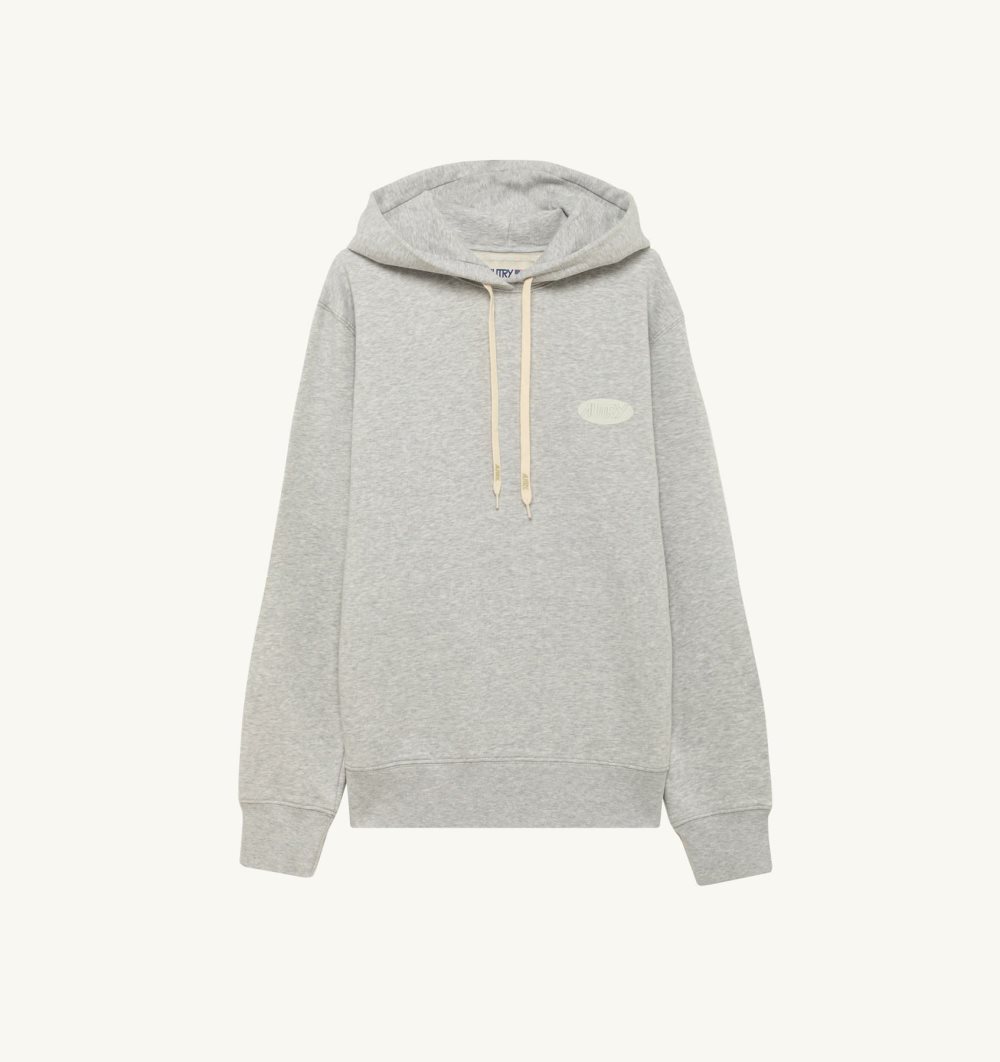 Autry Hoodie Jersey Printed Logo Grey | 9674-SOAKD