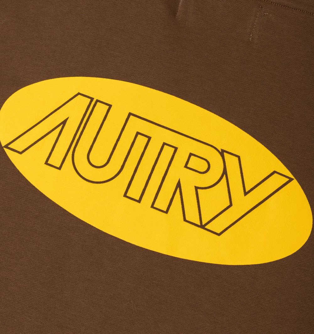 Autry Hoodie Jersey Printed Logo Marrone | 9468-VXOGH