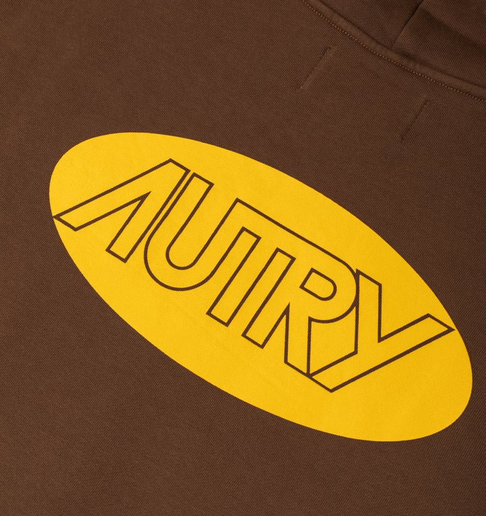 Autry Hoodie Jersey Printed Logo Marrone | 8954-WTCEP