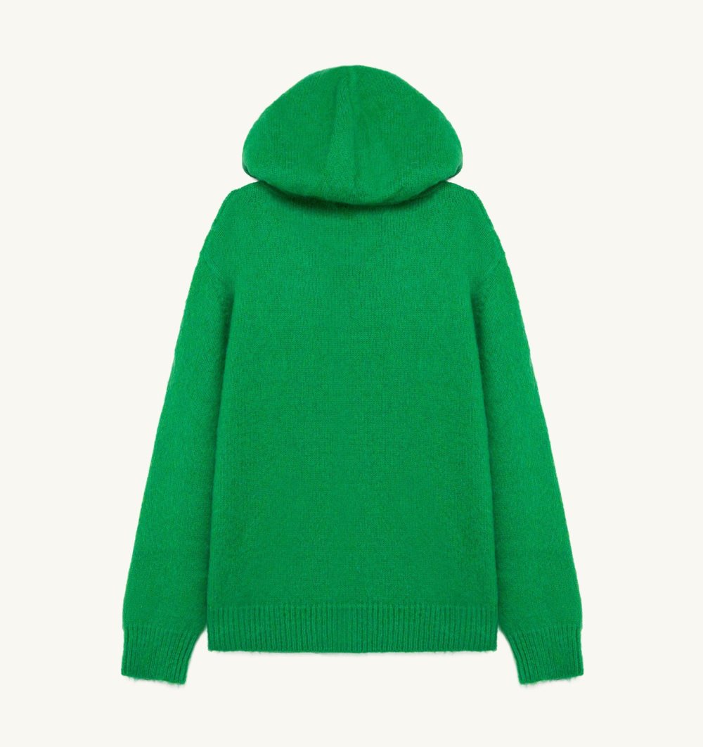 Autry Hoodie Wool Knit Green | 6513-WCXLV