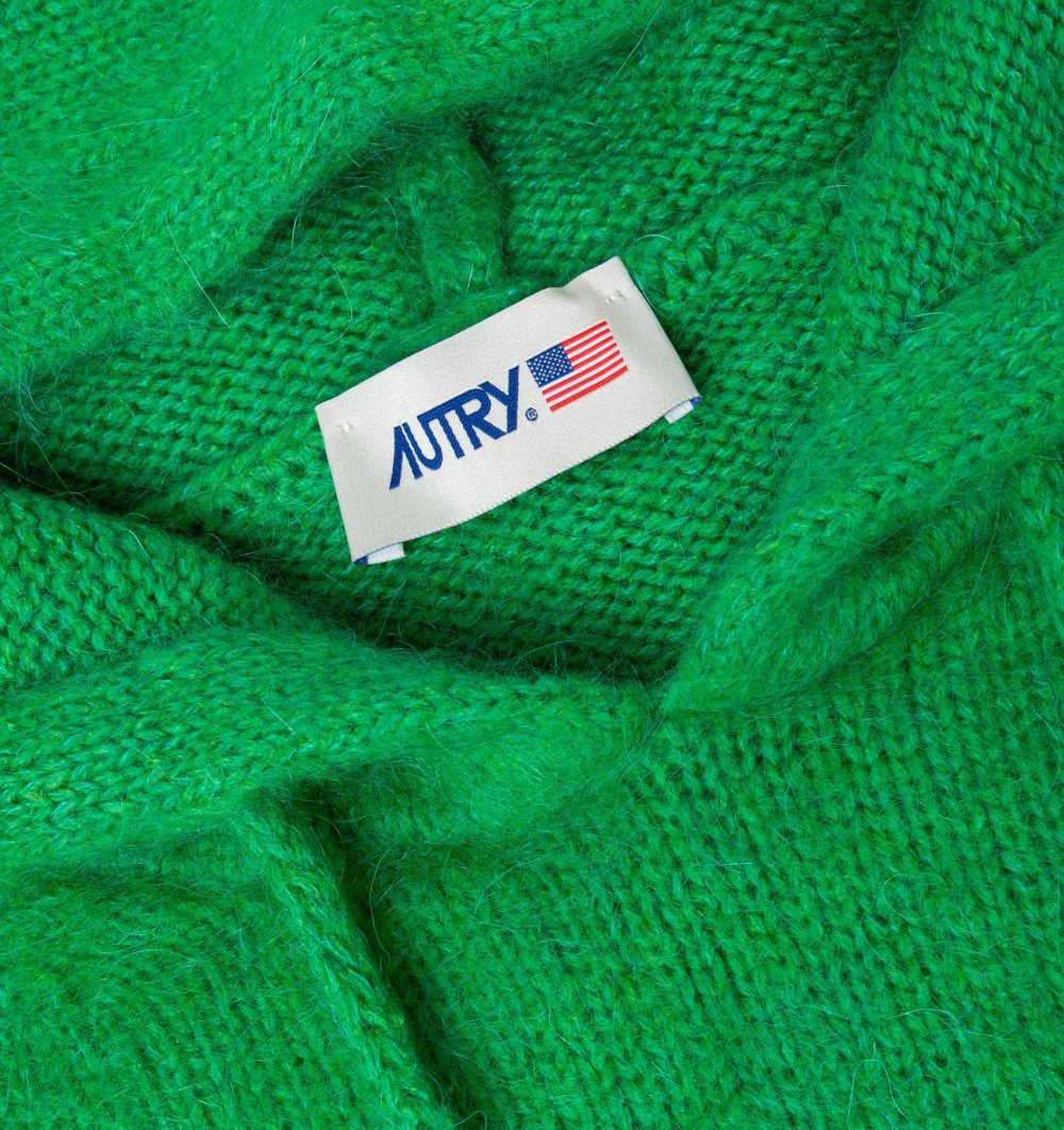 Autry Hoodie Wool Knit Green | 6513-WCXLV