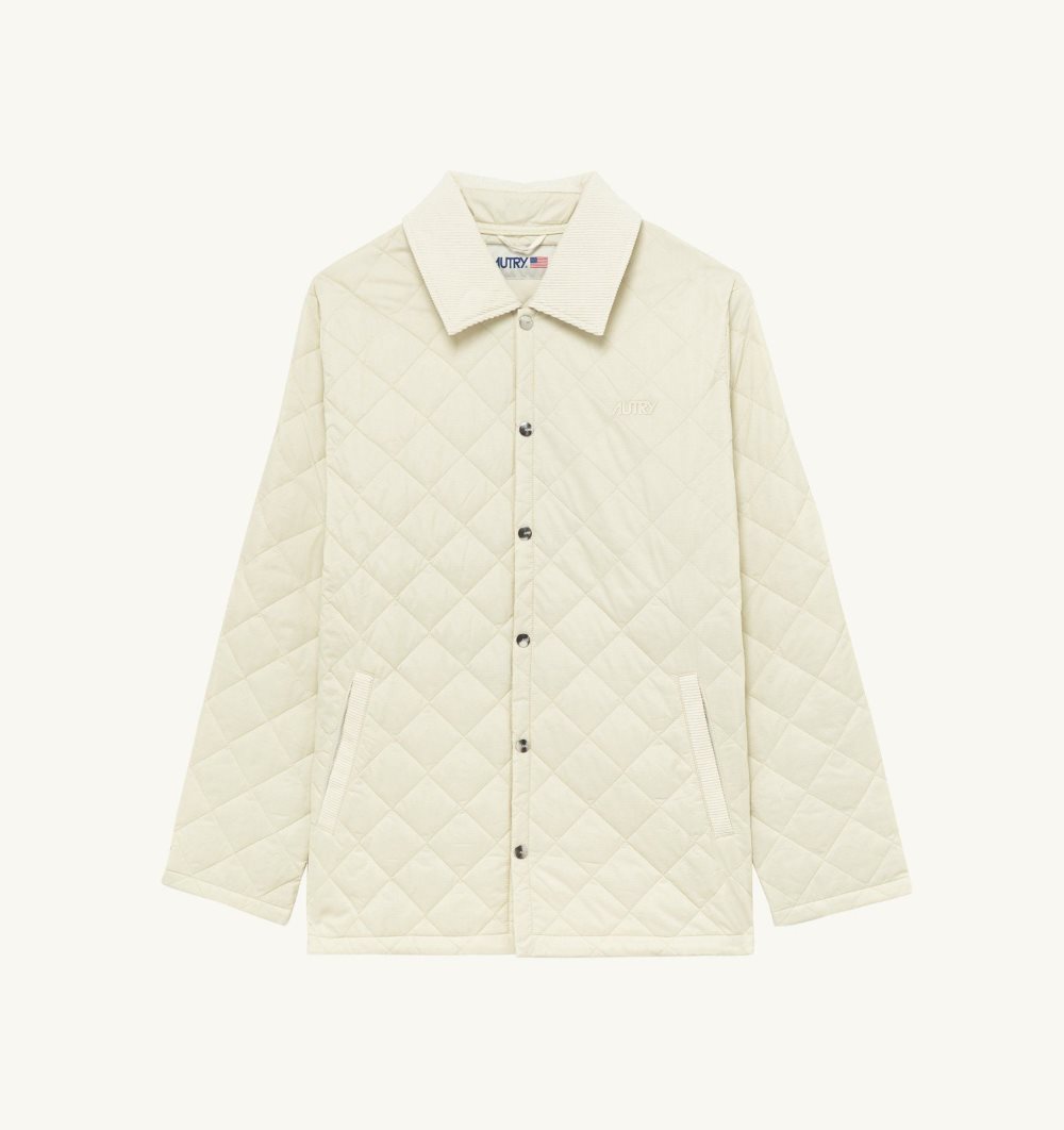 Autry Husky Jacket Quilted Nylon White | 0365-YOZGW