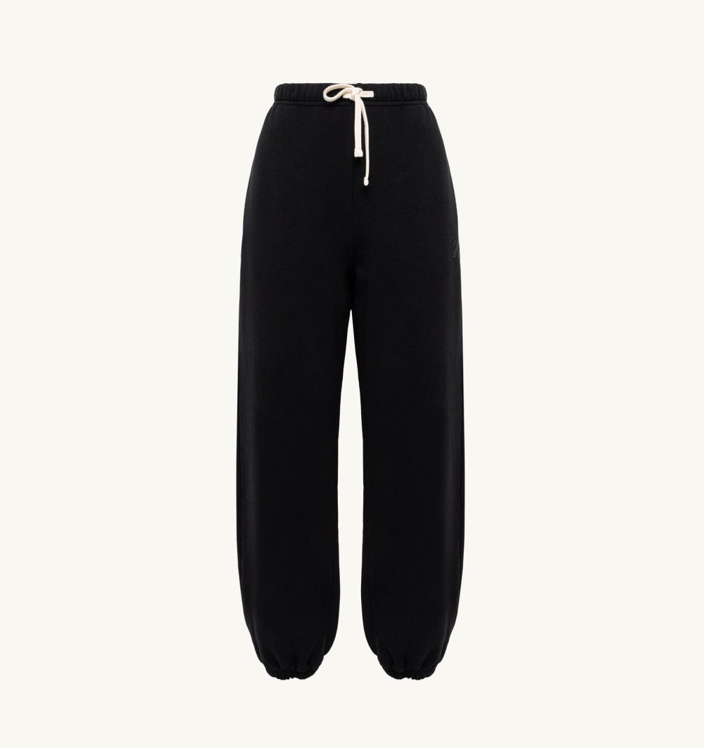 Autry Jogger Pants Cotton Jersey Black | 0564-XAYWJ