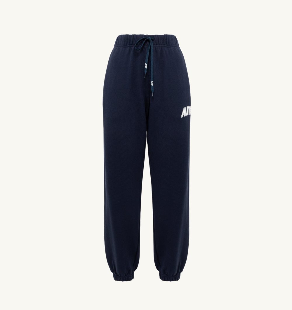 Autry Jogger Pants Cotton Jersey Blue | 5702-HPTGE