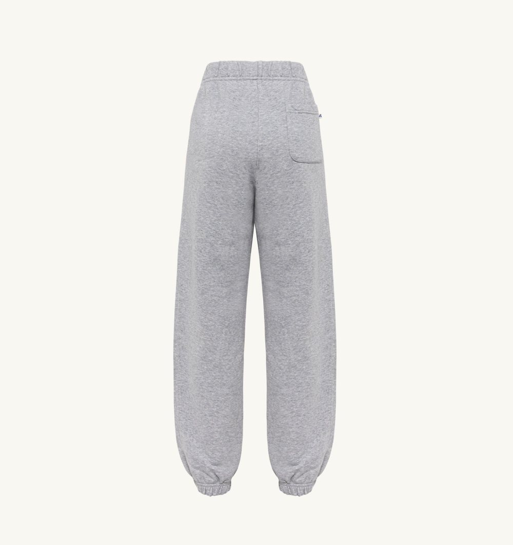 Autry Jogger Pants Melange Cotton Jersey Grey | 9710-EMXWZ