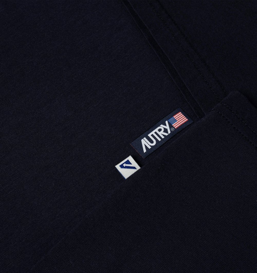 Autry Label T-shirt Cotton Jersey Blue | 3179-GSIMQ