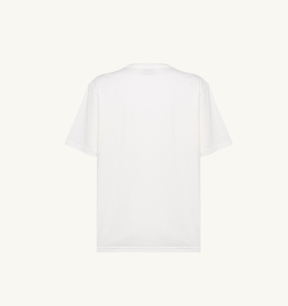 Autry Label T-shirt Cotton Jersey White | 0135-UQYAR