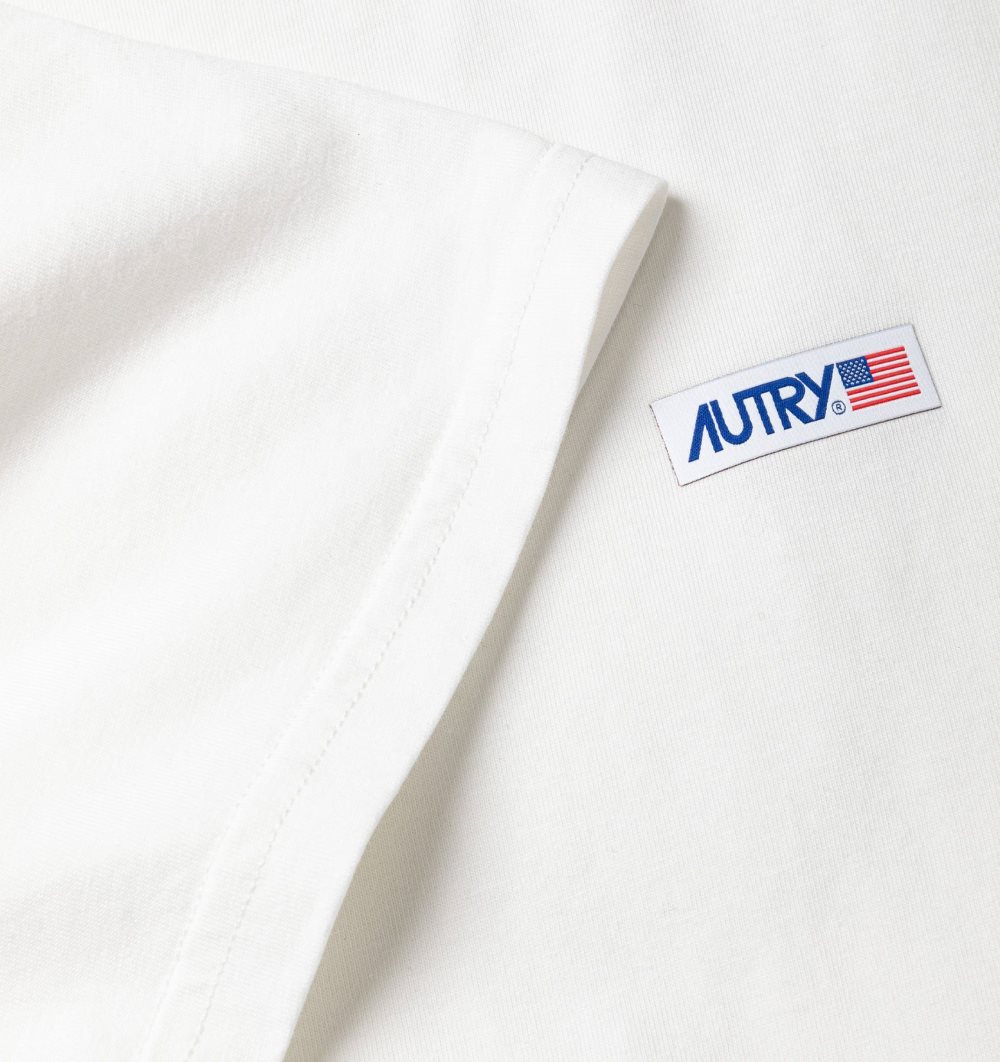 Autry Label T-shirt Cotton Jersey White | 0135-UQYAR