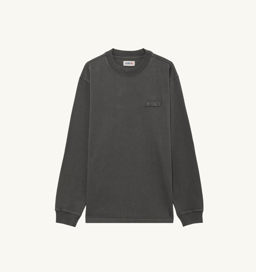 Autry Long-sleeve T-shirt Heavy Cotton Grey | 4267-KQWRU