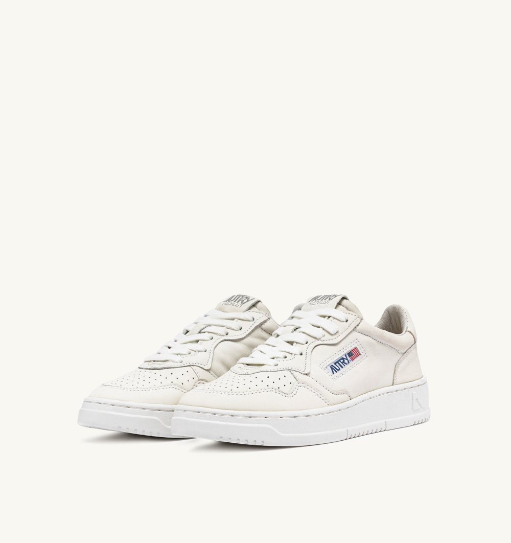 Autry Medalist Low Sneaker Optical Goat Leather White | 3178-RYEFL