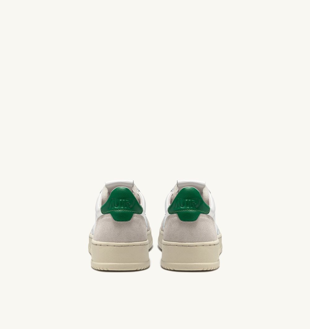 Autry Medalist Low Sneakers Amazon Leather Suede Green / White | 3547-CEYXN