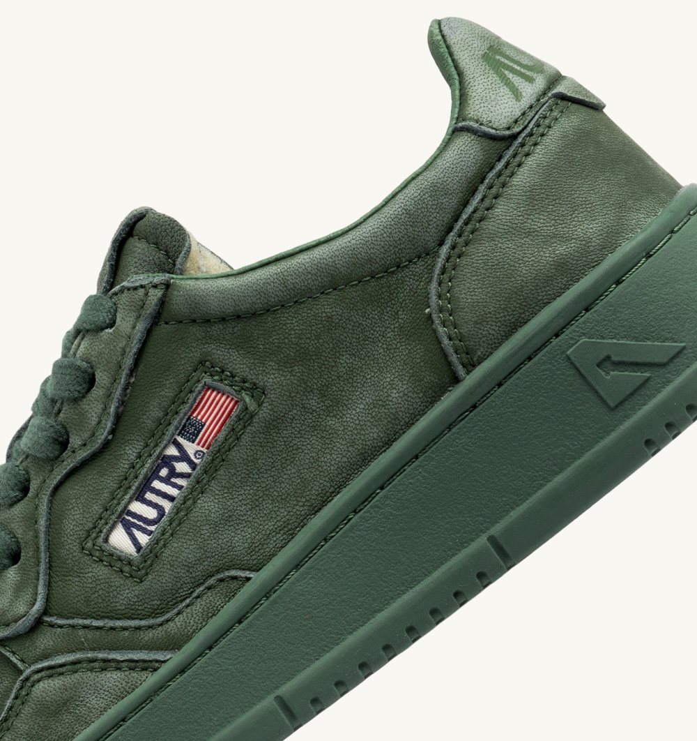 Autry Medalist Low Sneakers Goatskin Green | 6014-AVUCX