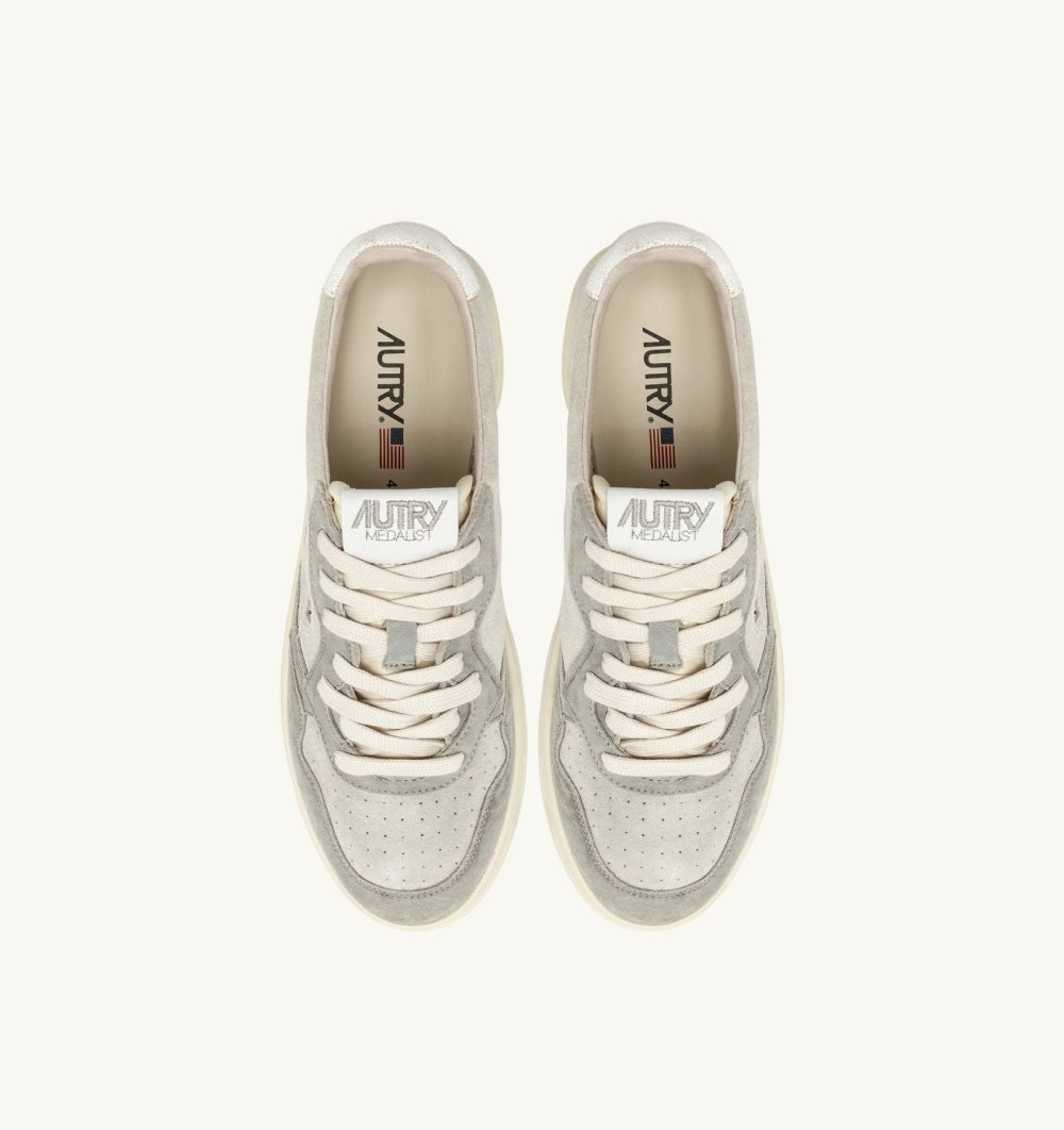 Autry Medalist Low Sneakers Grey / Beige | 0981-TFICH