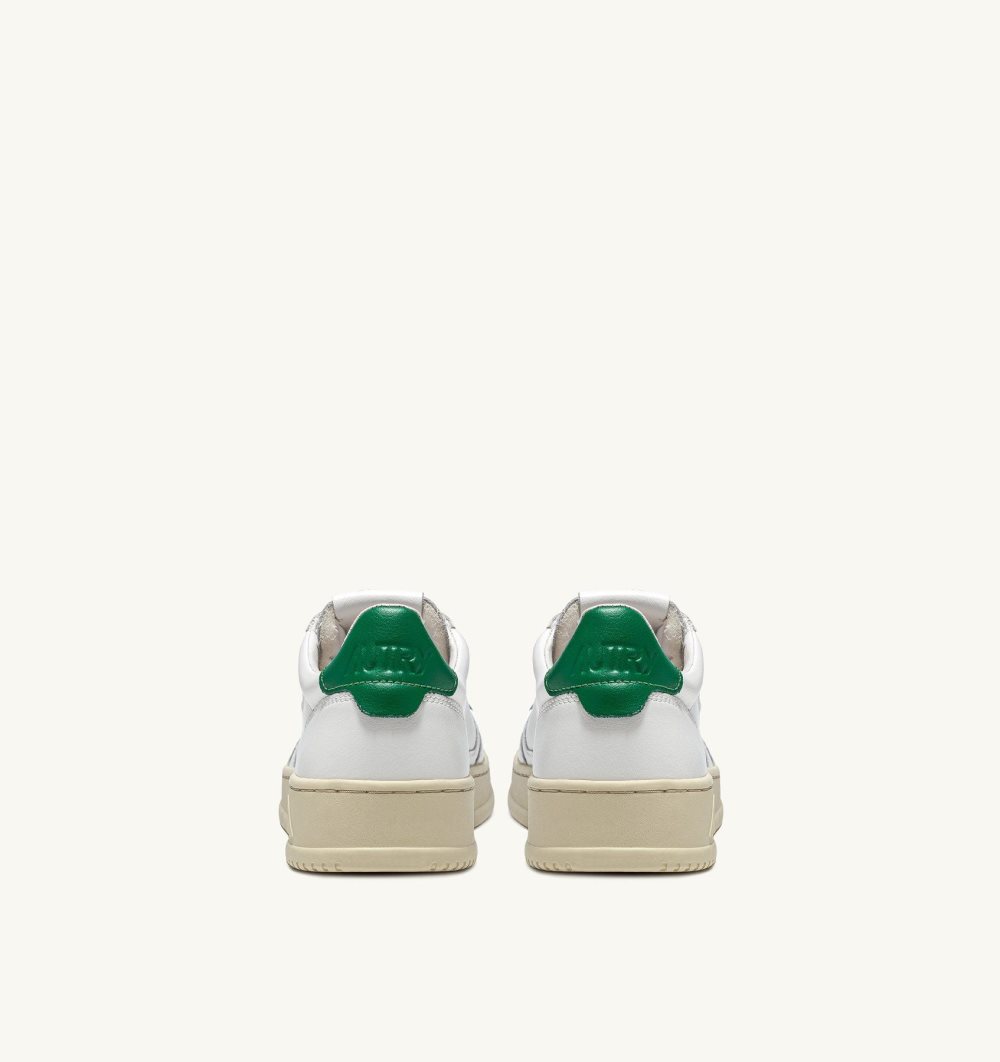 Autry Medalist Low Sneakers Leather Green / White | 7082-WCOHN