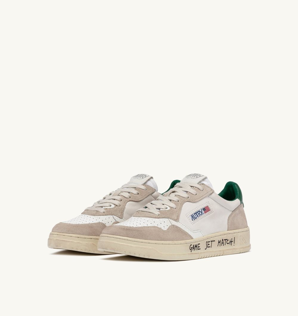 Autry Medalist Low Sneakers Leather Suede Green Green / White | 4685-ZSFIW