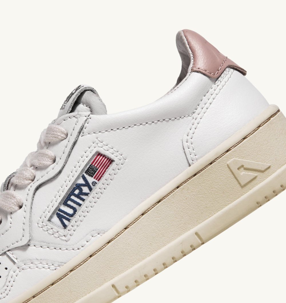 Autry Medalist Low Sneakers Leather White / Pink | 7134-YDPZK