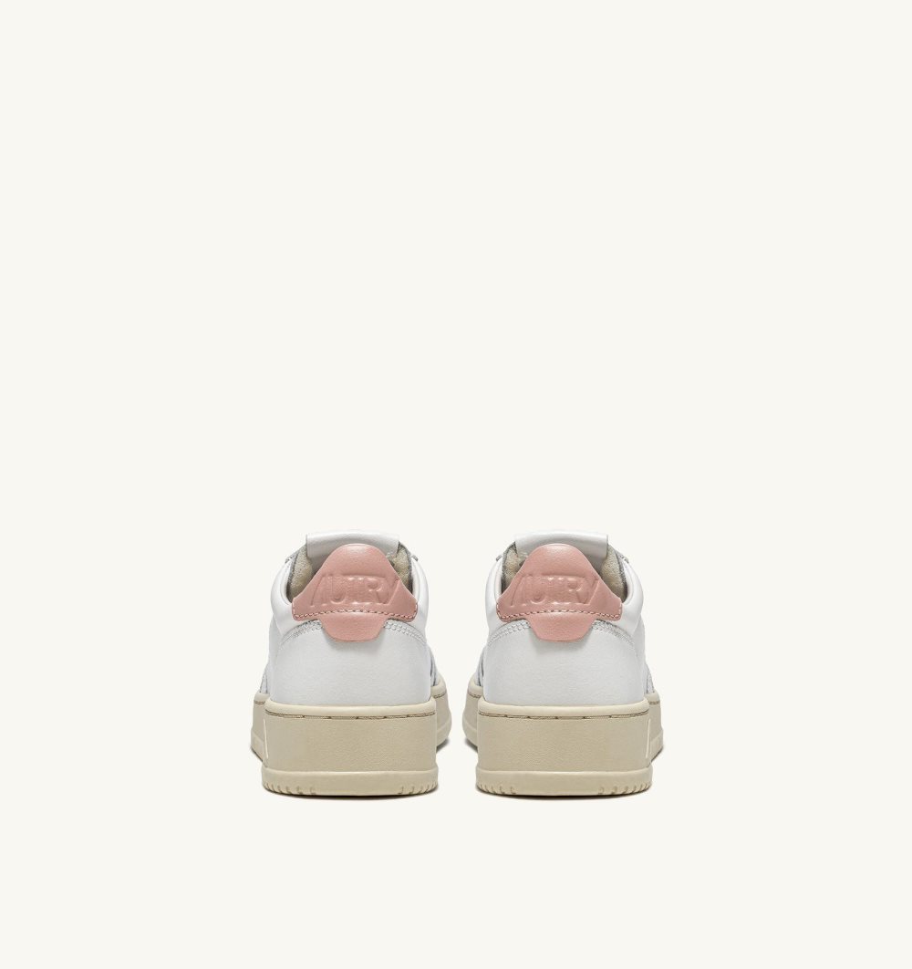 Autry Medalist Low Sneakers Leather White / Pink | 7120-JZVSD