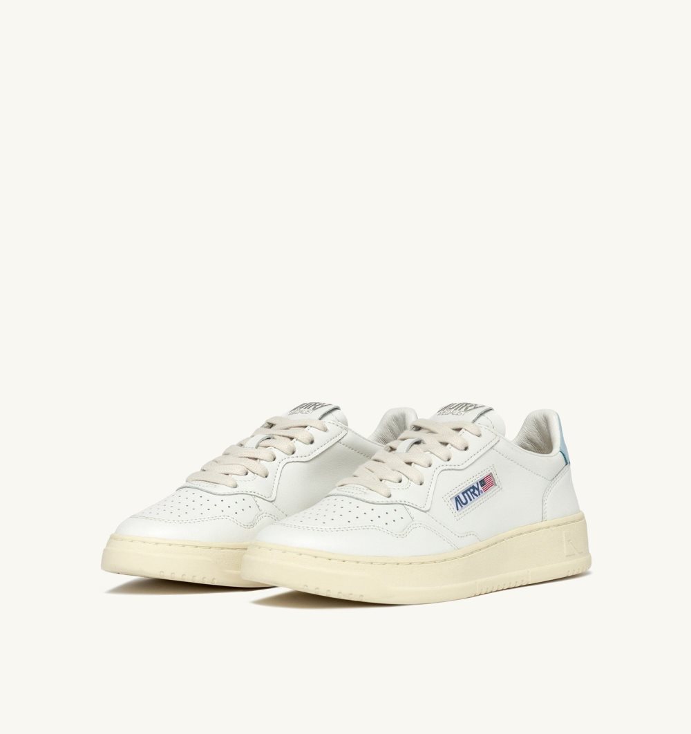 Autry Medalist Low Sneakers Leather White / Blue | 6782-LSGJP