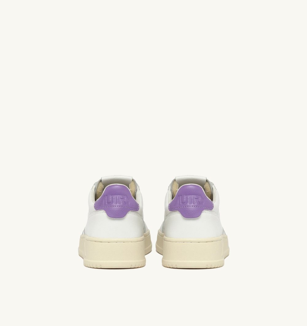 Autry Medalist Low Sneakers Leather White / Purple | 6145-CQVPM