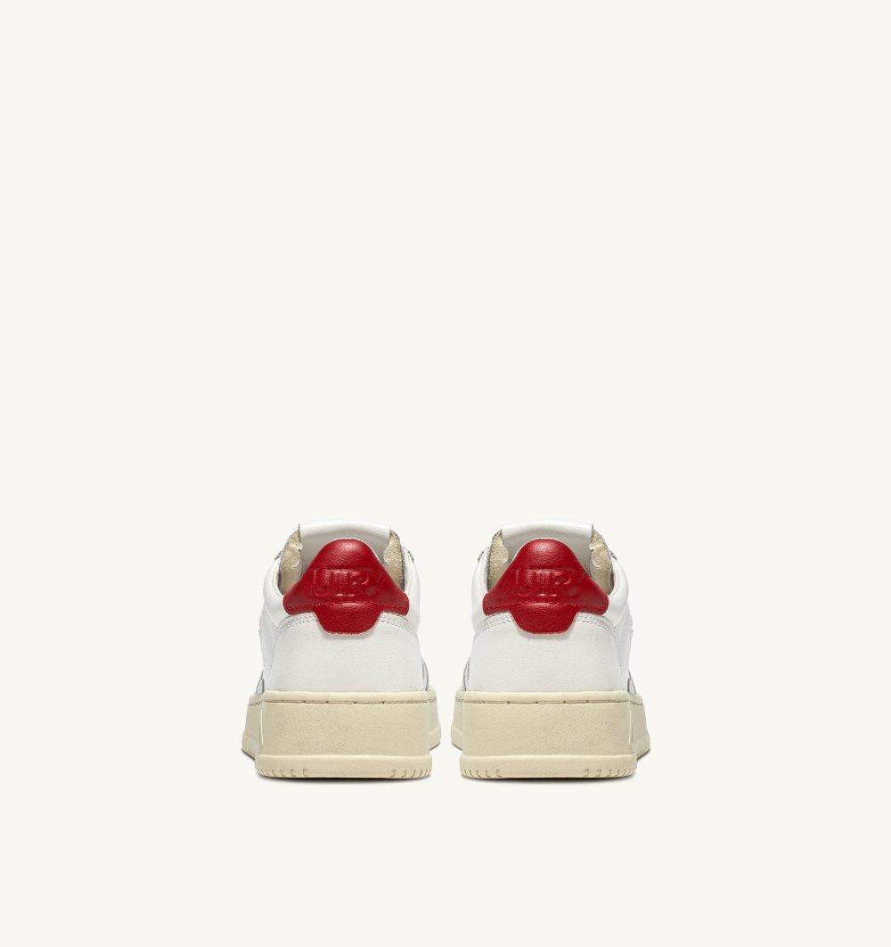 Autry Medalist Low Sneakers Leather White / Red | 4158-WCUPQ