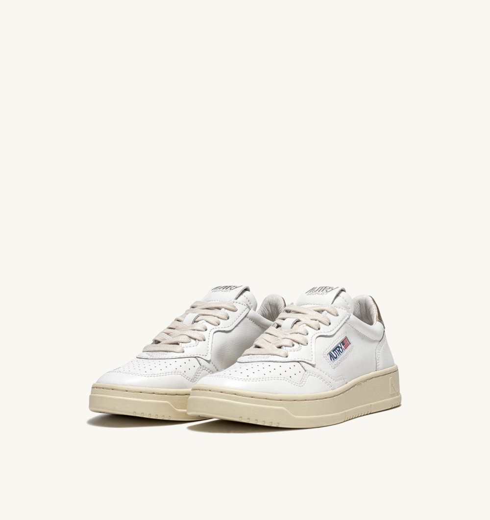 Autry Medalist Low Sneakers Leather White / Gold | 4032-LXGWR