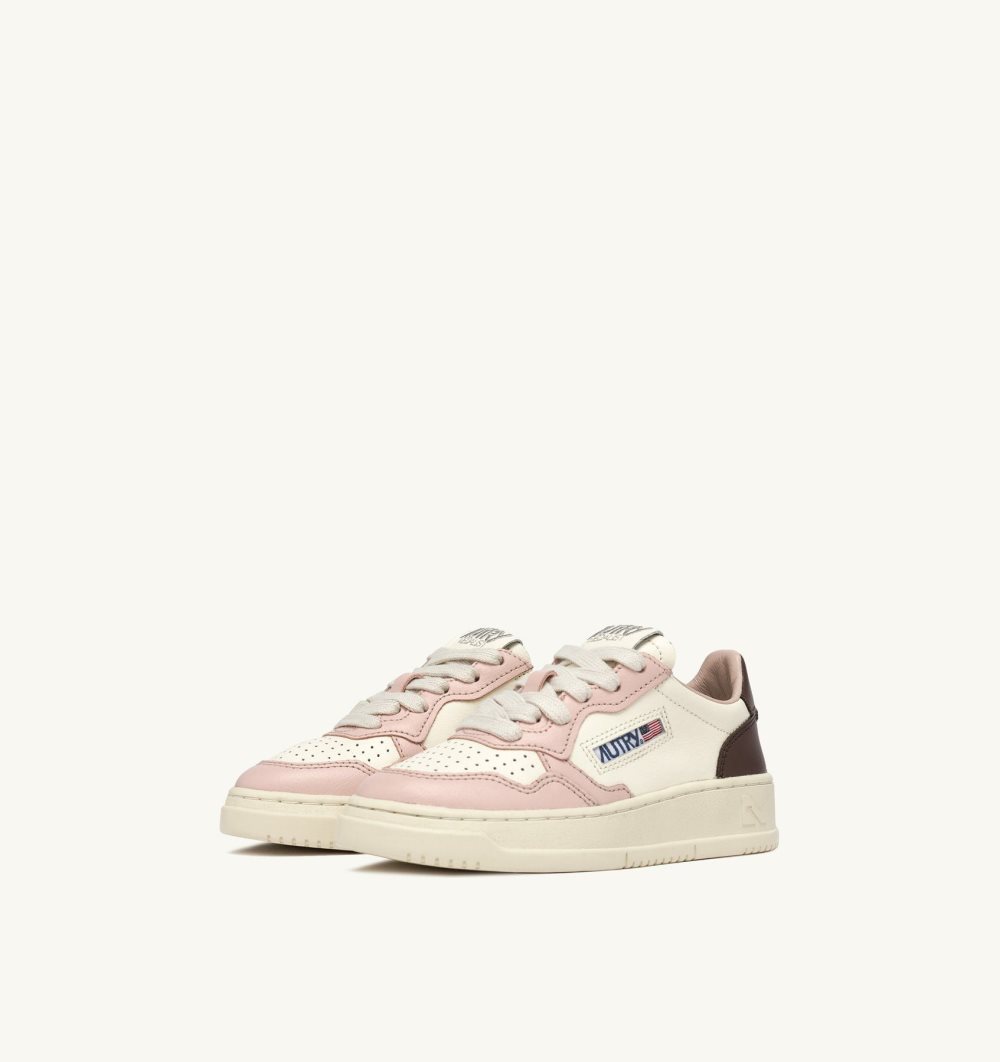 Autry Medalist Low Sneakers Leather White / Pink | 3281-XAORW