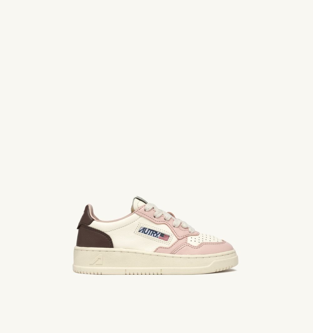 Autry Medalist Low Sneakers Leather White / Pink | 3281-XAORW