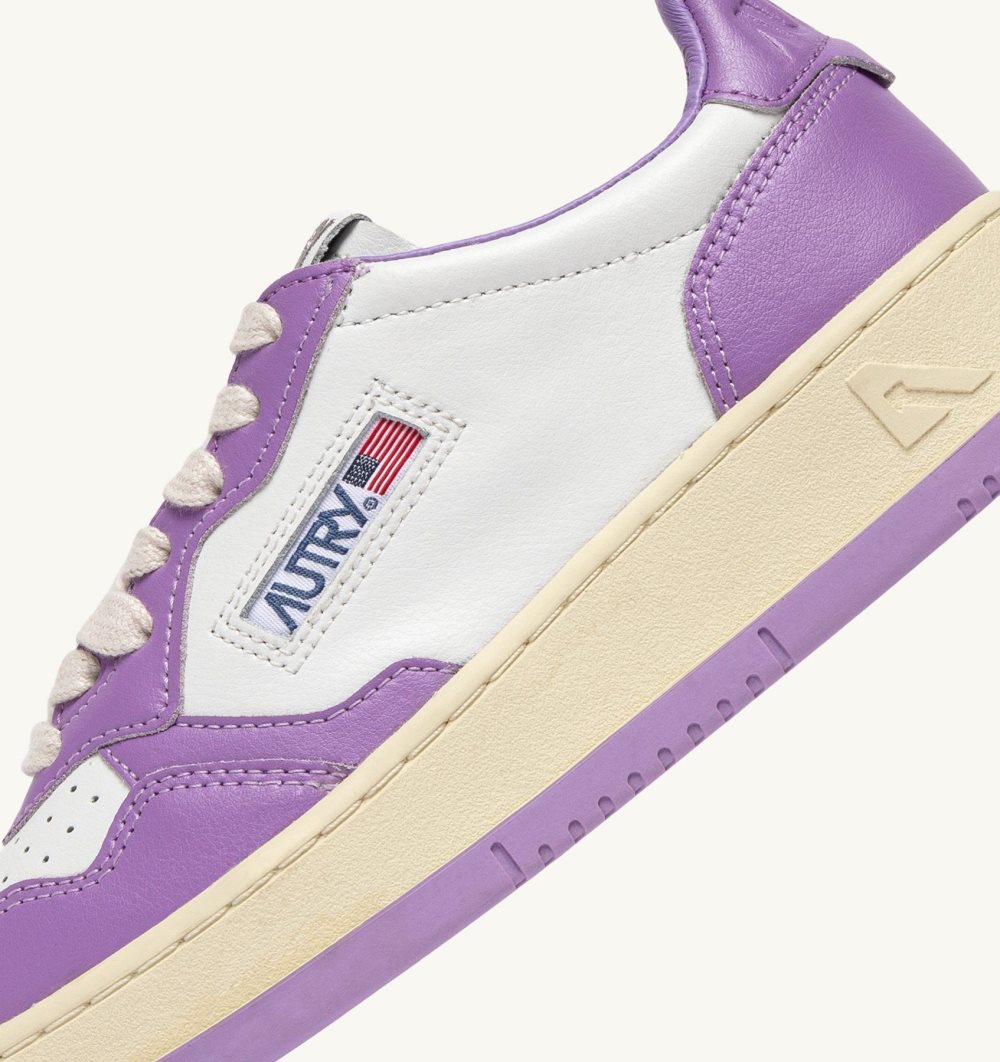 Autry Medalist Low Sneakers Leather White / Purple | 3094-LFPYZ