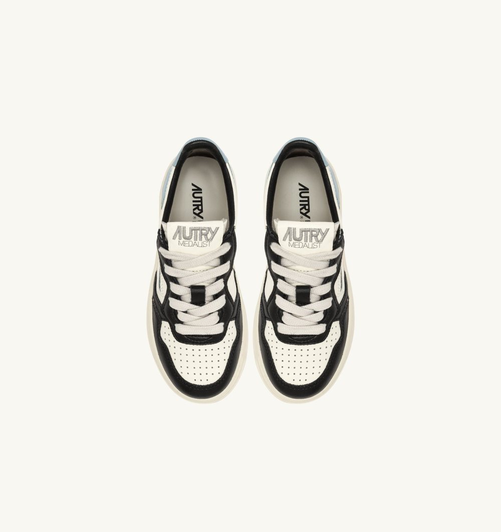 Autry Medalist Low Sneakers Leather White / Blue | 0718-ECWKX