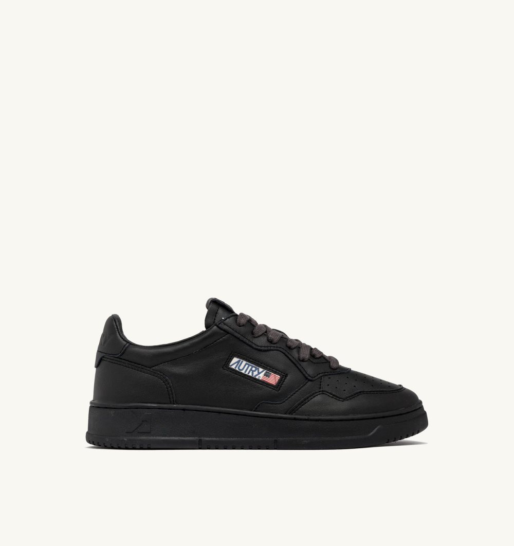 Autry Medalist Low Sneakers Meteorite Leather Black | 1469-UQAXE