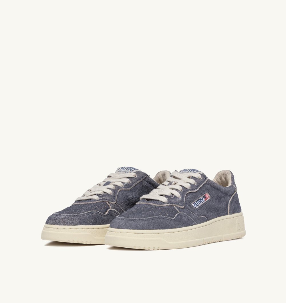 Autry Medalist Low Sneakers Suede Blue | 7952-QLNHZ