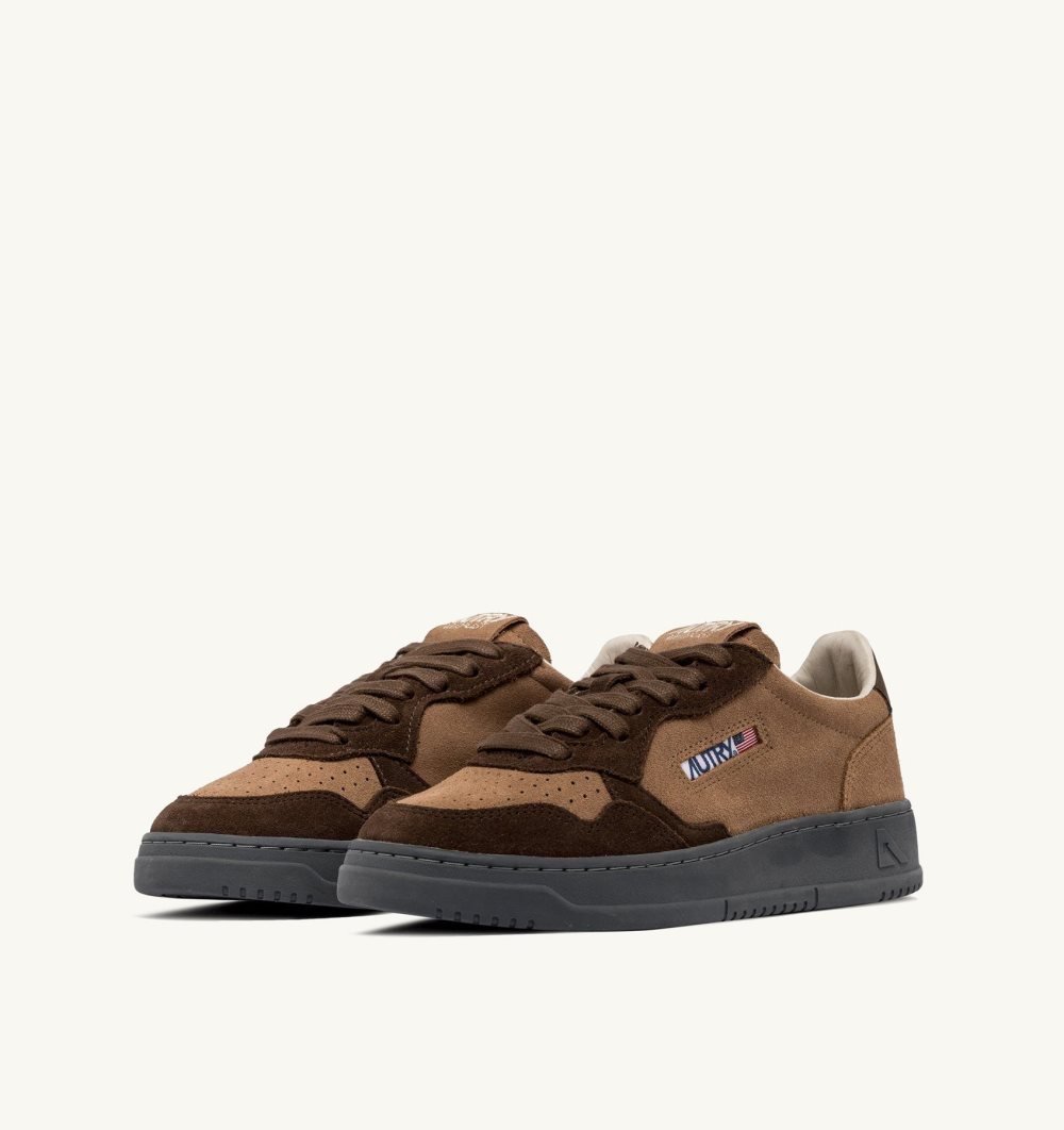 Autry Medalist Low Sneakers Suede Marrone | 3802-FHQKL