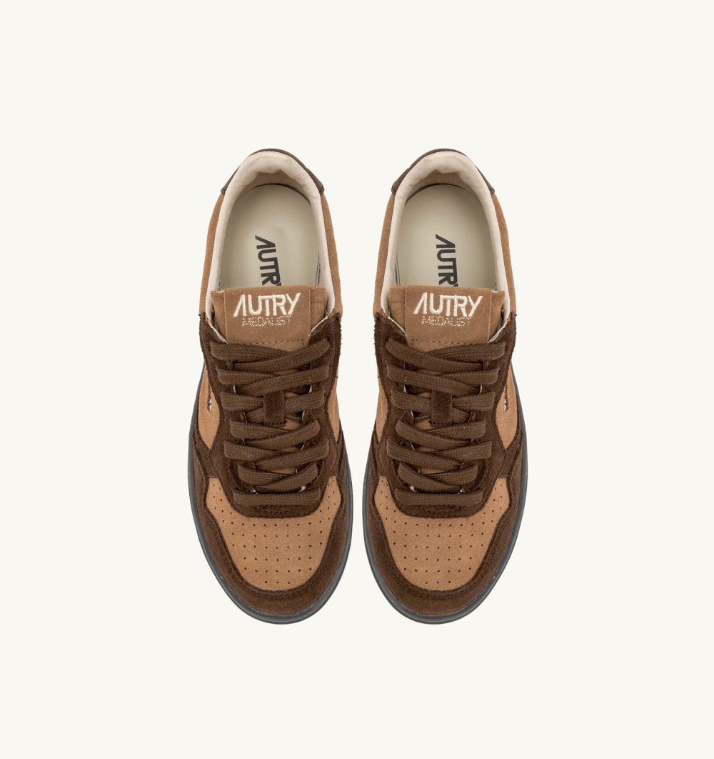 Autry Medalist Low Sneakers Suede Marrone | 3802-FHQKL