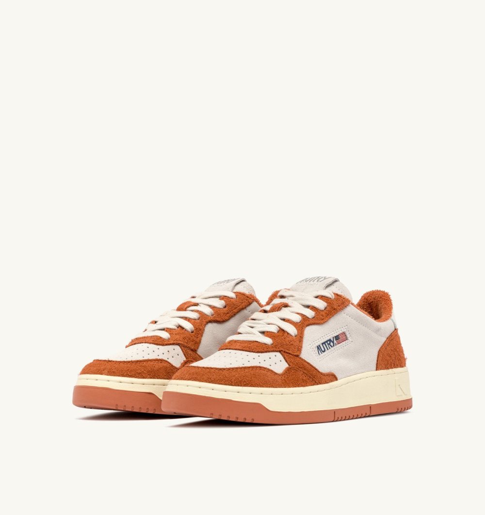 Autry Medalist Low Sneakers Terracotta Suede White | 5974-UPKRO