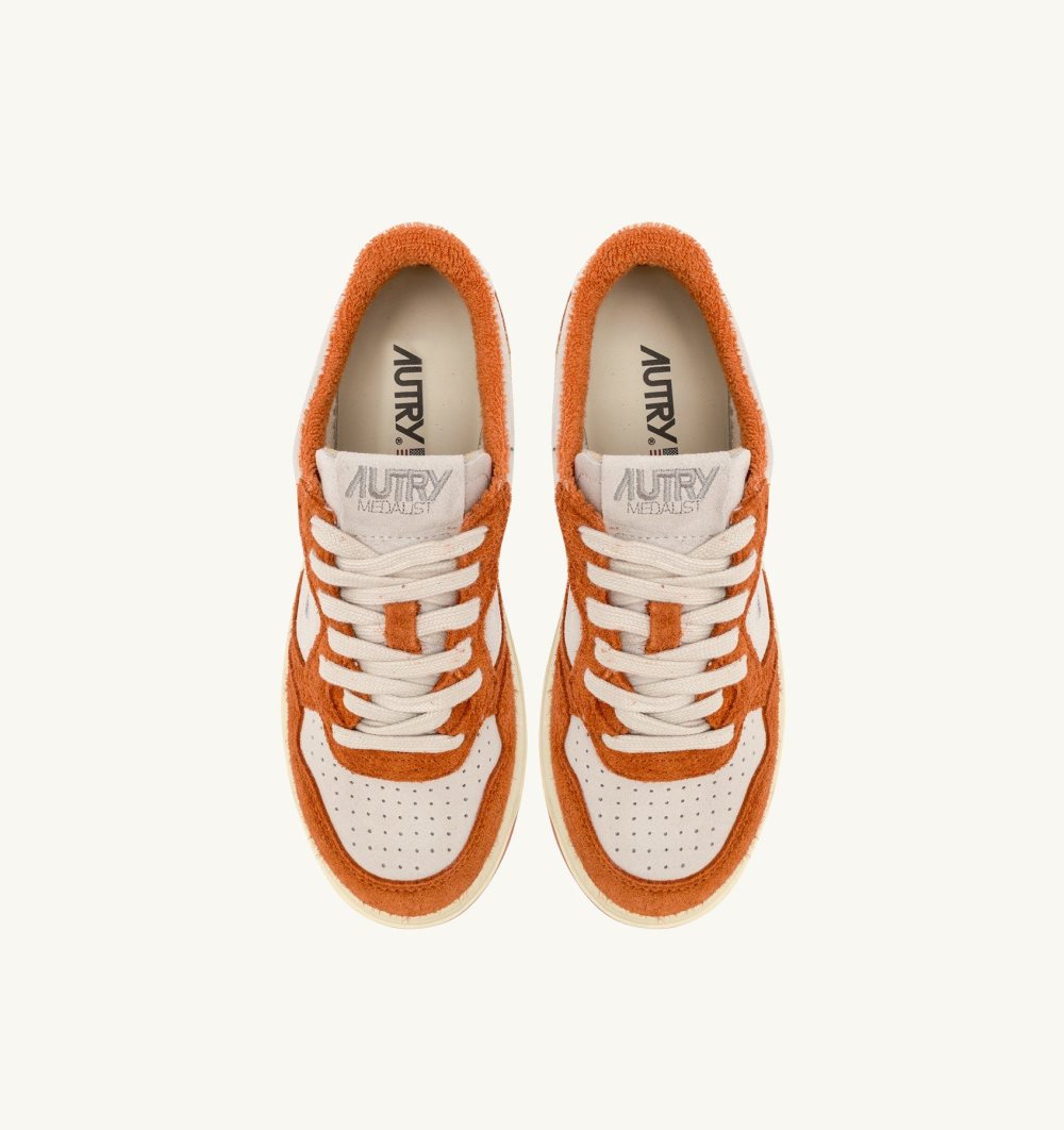 Autry Medalist Low Sneakers Terracotta Suede White | 5974-UPKRO