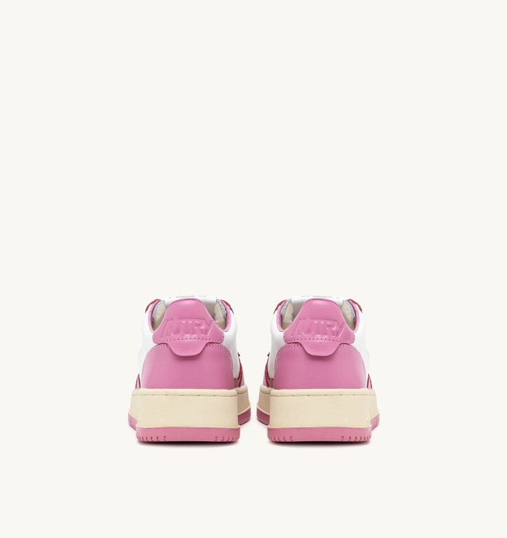 Autry Medalist Low Sneakers Two-tone Leather White / Pink | 3715-ZBTWS