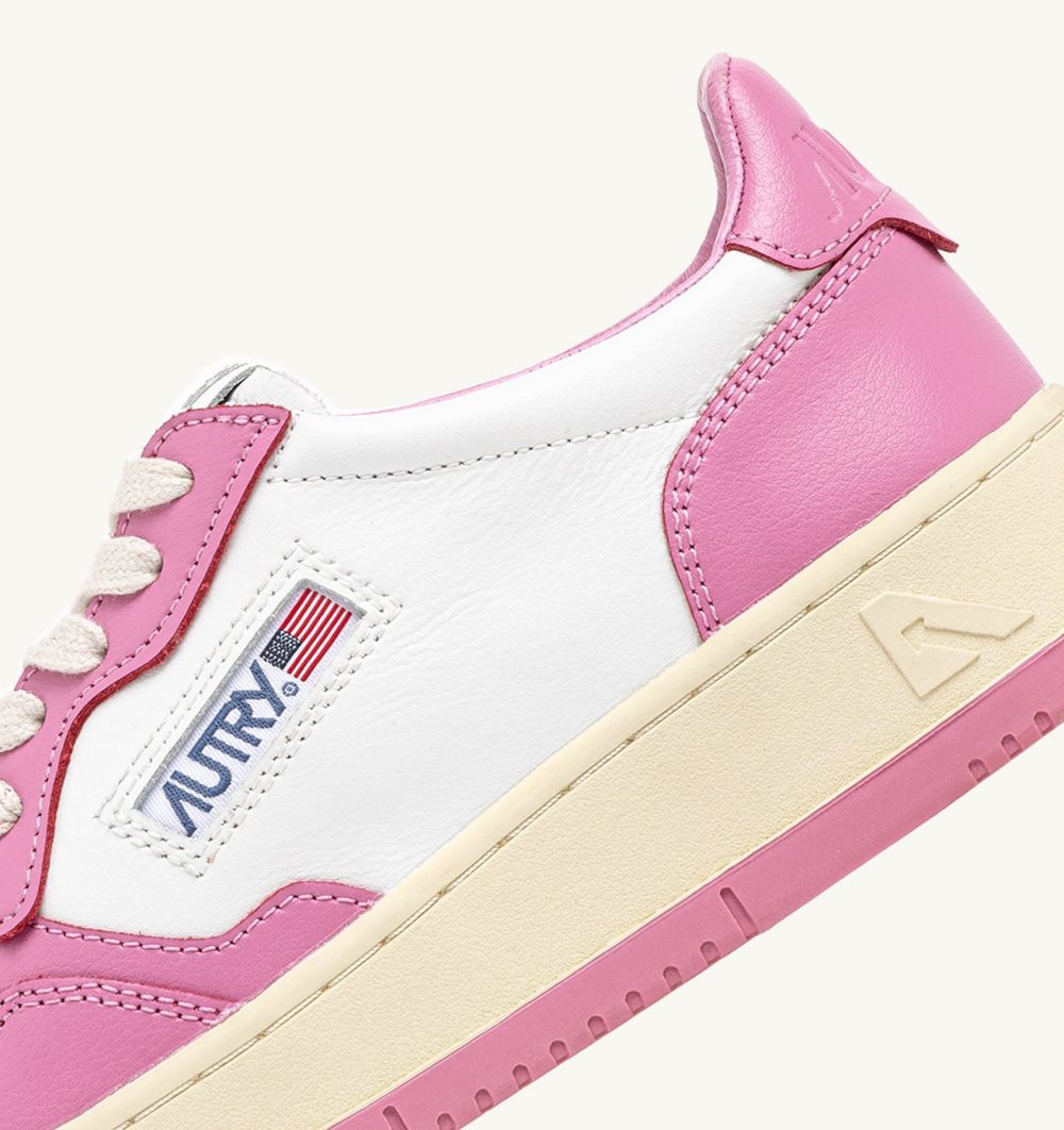 Autry Medalist Low Sneakers Two-tone Leather White / Pink | 3715-ZBTWS