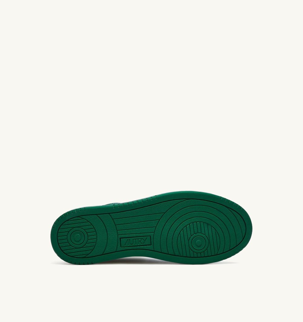 Autry Medalist Mid Sneakers Leather Green / White | 7328-MKZBG